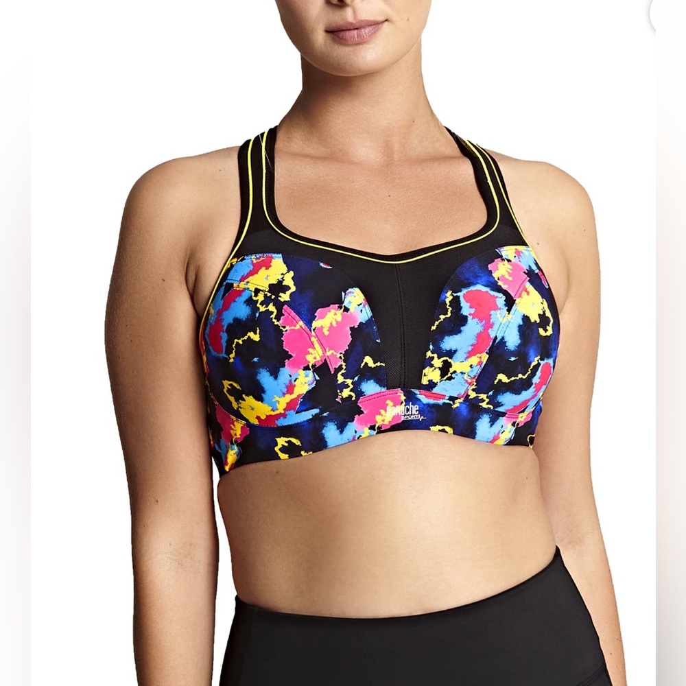 NWT NEW Panache Underwire High-Impact Sports Bra 5021 Electric Print 34FF 34H